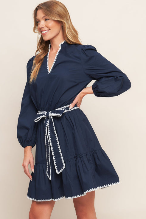 urban-noir-navy-woven-mini-dress Sophia's Style-4